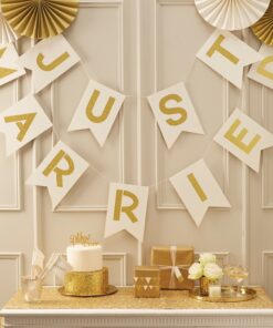 La guirlande "Just Married" crème ivoire OR glitter 3M50