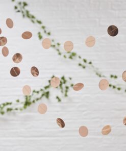 Guirlande or rose cuivré ronds confettis "rose gold"