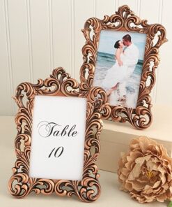Cadre baroque doré cuivré marque table mariage