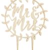 Cake topper bois mariage Mr & Mrs couronne