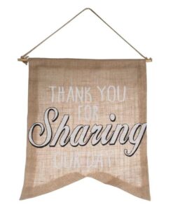 Fanion jute mariage "Thank you for sharing our day"