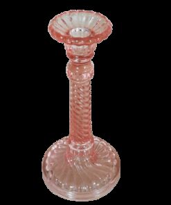 Location petit vase vintage et 2 bougeoirs vieux rose