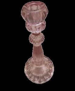 Location petit vase vintage et 2 bougeoirs vieux rose