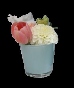 Location petit photophore bougeoir vase bleu tiffany