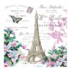 Serviettes thème Paris tour Eiffel papillon