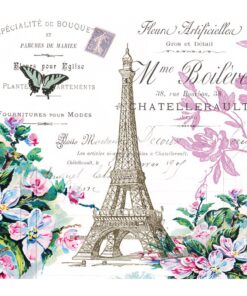 Serviettes thème Paris tour Eiffel papillon