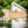 Fleche signaletique "Toilettes" Boho kraft dreamcatcher