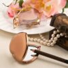Petit miroir de poche coeur bronze cadeau invité