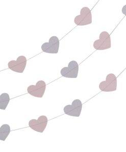 Guirlande coeur rose et argent glitter princesse 5M