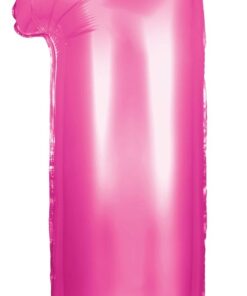 Chiffre 1 Ballon mylar alu ROSE chiffre 76cm