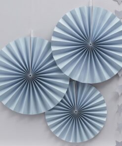 Rosaces en papier rigie bleu ciel uni