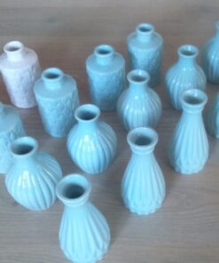 Location vases bouteilles céramique bleu