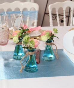Location petits vases soliflore bleu en verre
