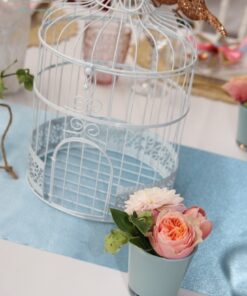 Location petit photophore bougeoir vase bleu tiffany