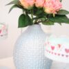 Location 4 vases boule céramique bleu