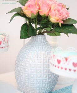 Location 4 vases boule céramique bleu