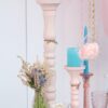 Location support bougeoir en bois rose clair
