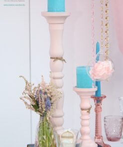Location support bougeoir en bois rose clair