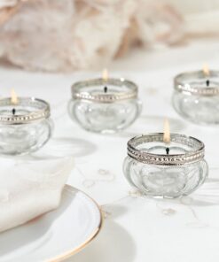 Location Bougeoir photophore tealight vintage bord argent