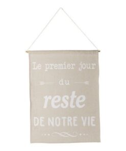 fanion mariage champêtre lin "le premier jour"
