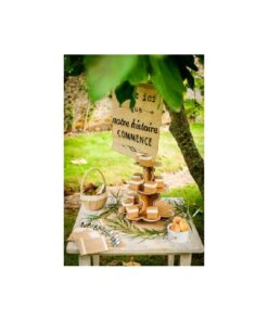 10 Boite a dragees cube kraft avec dentelle