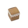 10 Boite a dragees cube kraft avec dentelle