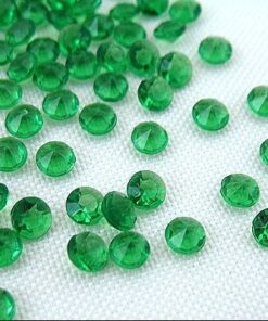 Perles Diamant de table vert émeraude 12mm