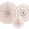 3 rosaces rose pêche clair pastel