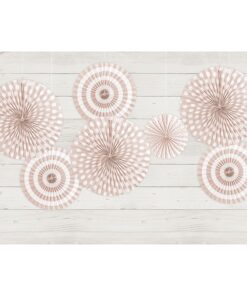 3 rosaces rose pêche clair pastel