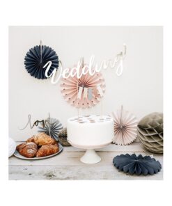 5 élégantes rosaces rose blush et gris