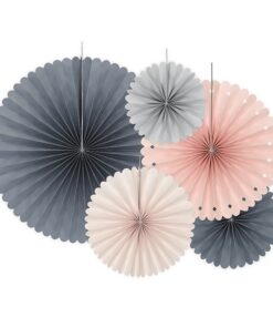 5 élégantes rosaces rose blush et gris