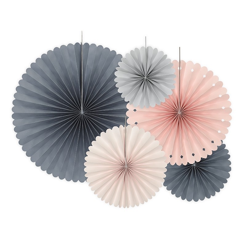 5 élégantes rosaces rose blush et gris 5 élégantes rosaces rose blush et gris