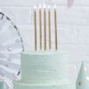 Grandes bougies OR anniversaire dorées (x24)