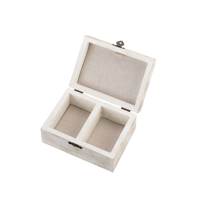 Le coffret rondin à alliances en bois cérusé Le coffret rondin à alliances en bois cérusé