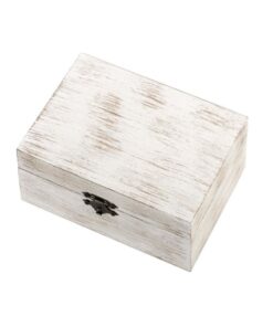 Le coffret rondin à alliances en bois cérusé