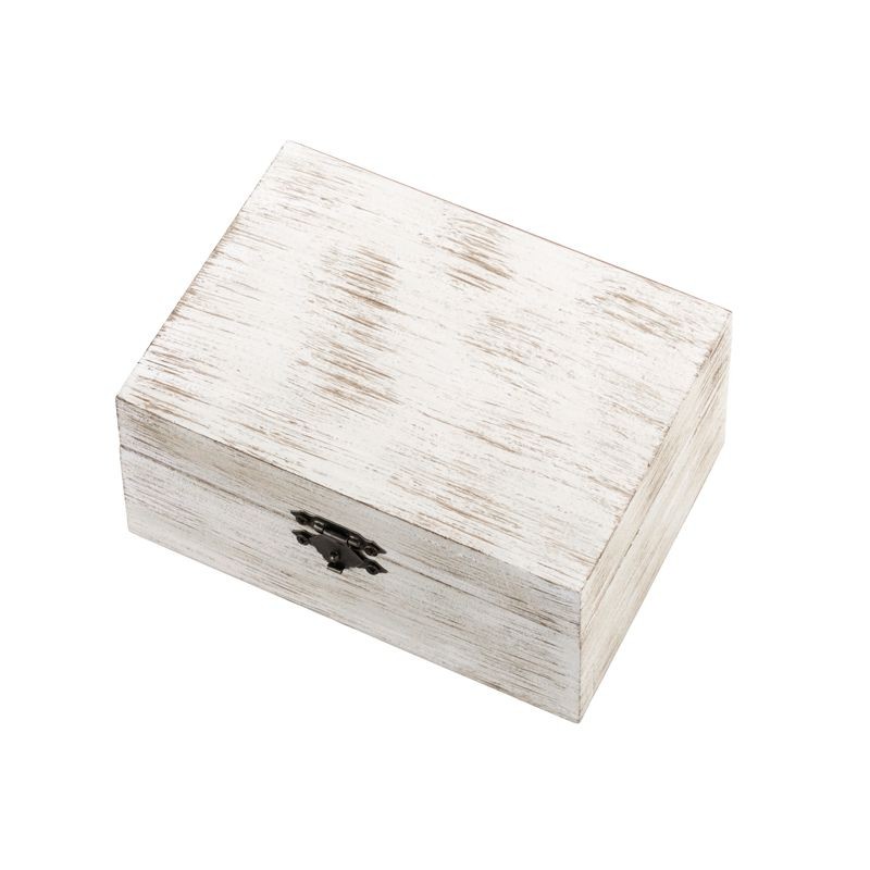 Le coffret rondin à alliances en bois cérusé Le coffret rondin à alliances en bois cérusé