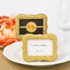 Cadre doré marque place table mariage glitter