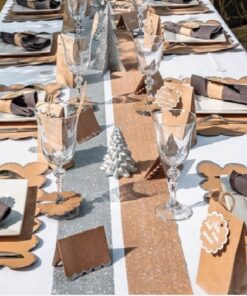 Ruban chemin de table étincelant cuivré rose gold 10cm 6M