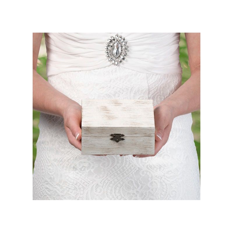 Le coffret rondin à alliances en bois cérusé Le coffret rondin à alliances en bois cérusé
