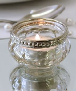 Location Bougeoir photophore tealight vintage bord argent