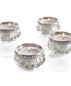Location Bougeoir photophore tealight vintage bord argent