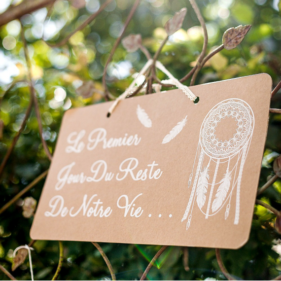 La pancarte mariage boho kraft "le premier jour" La pancarte mariage boho kraft "le premier jour"