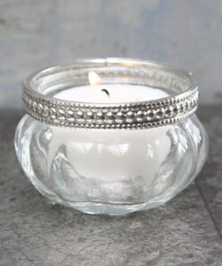 Location Bougeoir photophore tealight vintage bord argent