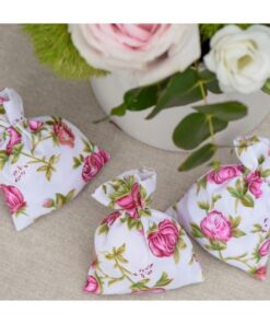 4 sachets à dragées fleurs liberty rose