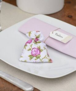 4 sachets à dragées fleurs liberty rose