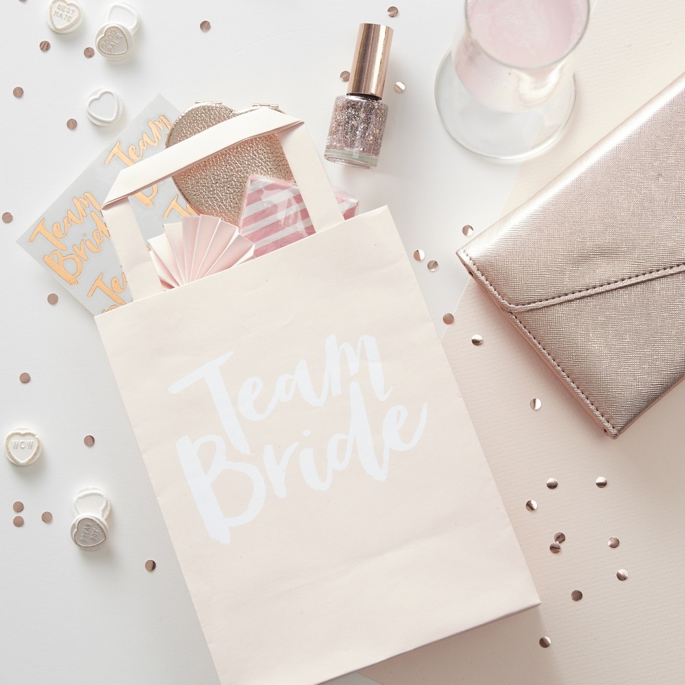 5 Sac en papier "Team Bride" mariage EVJF 5 Sac en papier "Team Bride" mariage EVJF