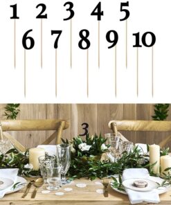 10 Numéros de table chiffres noirs sur pics
