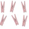 20 mini pinces à linge en bois rose