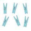 20 mini pinces à linge en bois bleu ciel baby