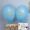 8 ballons baby shower bleu et doré